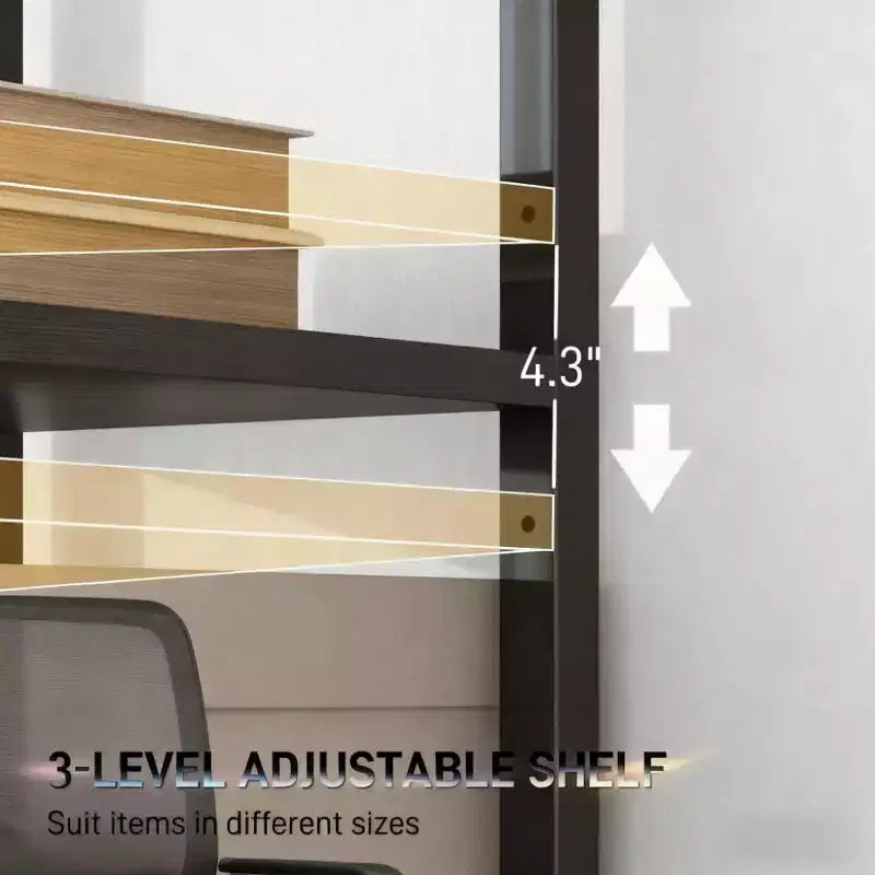 Scrivania per computer da 120 cm, scrivania da ufficio con 3 cassetti in tessuto, 2 ripiani regolabili, telaio in acciaio, scrivania per ufficio domestico, studio, camera da letto