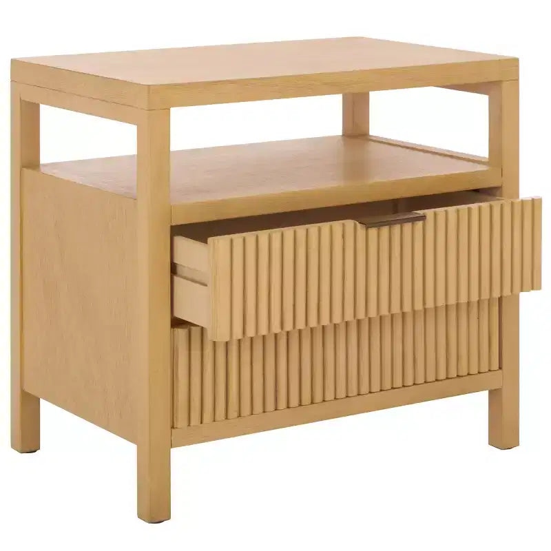 Comodino a 2 cassetti e 1 ripiano - Naturale