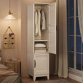 Armoire Wardrobe Closet with 2 Doors,72'' Wooden Wardrobe Cabinet with Hanging Rod, Narrow Tall Clothing Armoire Cabinet for Bedroom