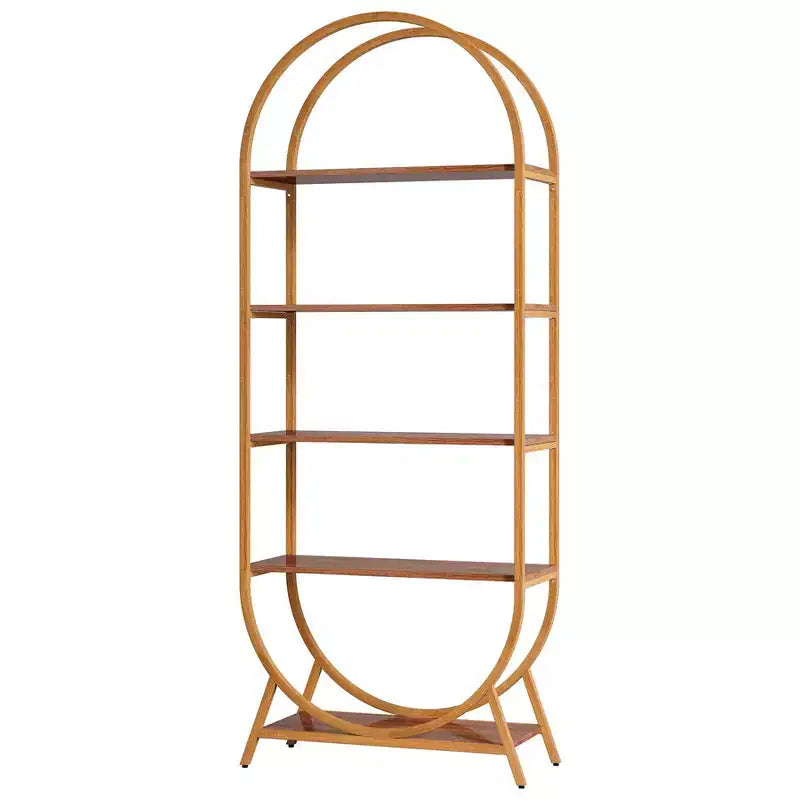 Libreria a 5 Ripiani, Scaffale Aperto ad Arco da 180 cm