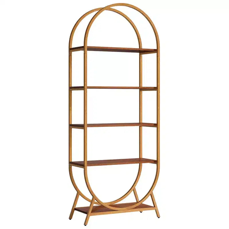 Libreria a 5 Ripiani, Scaffale Aperto ad Arco da 180 cm