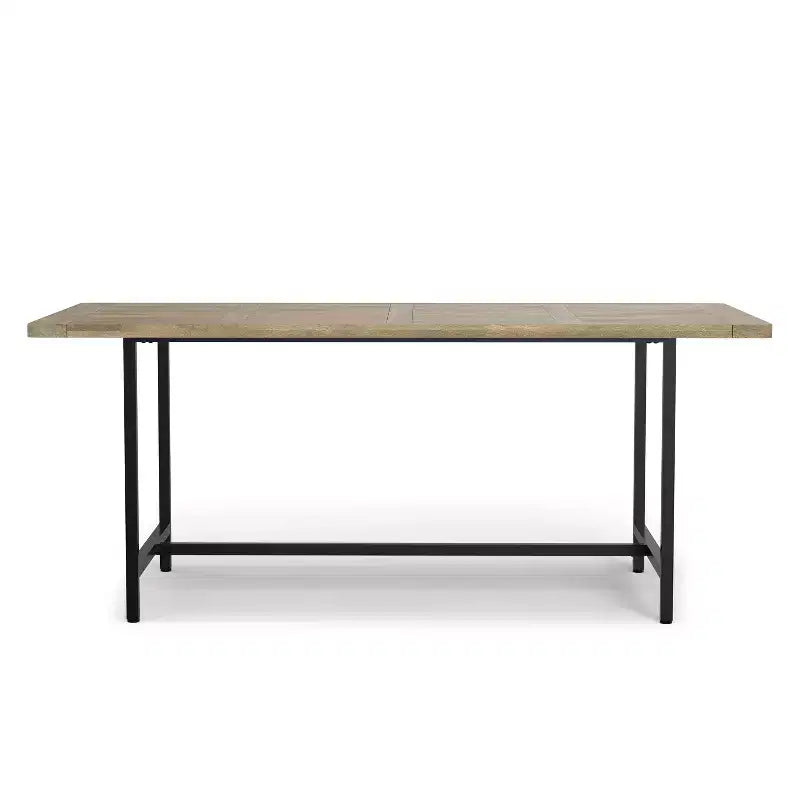 Tavolo da Pranzo Rettangolare Industriale Moderno in Legno e Metallo, Largo 183 cm