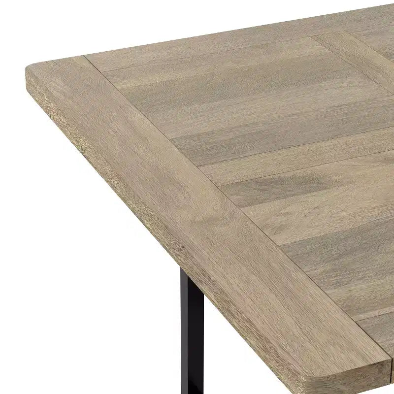 Tavolo da Pranzo Rettangolare Industriale Moderno in Legno e Metallo, Largo 183 cm