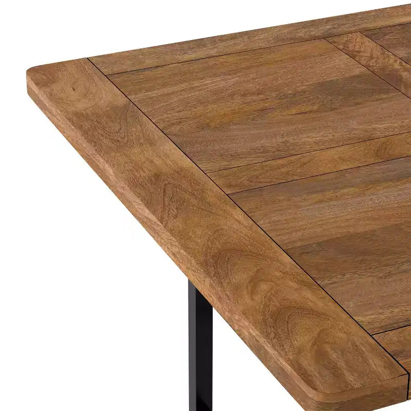 Tavolo da Pranzo Rettangolare Industriale Moderno in Legno e Metallo, Largo 183 cm