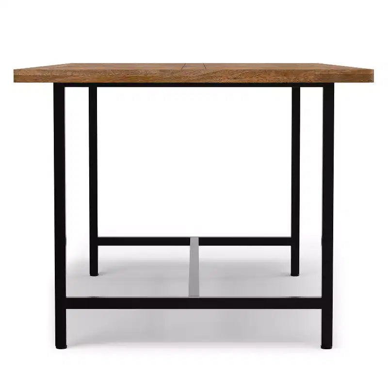 Tavolo da Pranzo Rettangolare Industriale Moderno in Legno e Metallo, Largo 183 cm