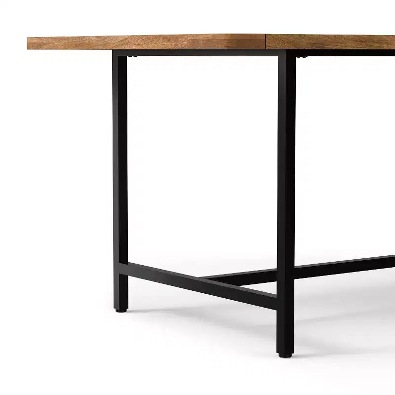 Tavolo da Pranzo Rettangolare Industriale Moderno in Legno e Metallo, Largo 183 cm