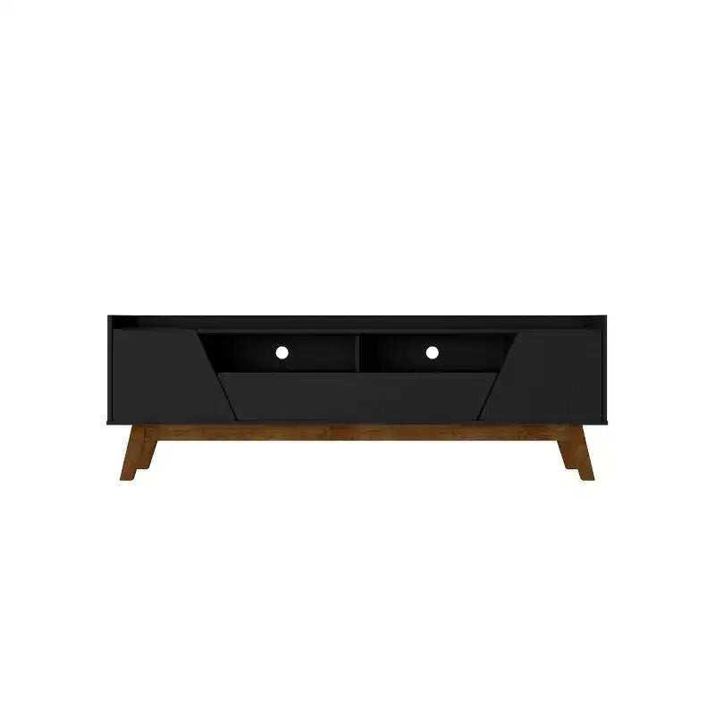  Mid-Century Modern 4 Shelf TV Stand for TVs up to 70" TVs, Cable Management - 