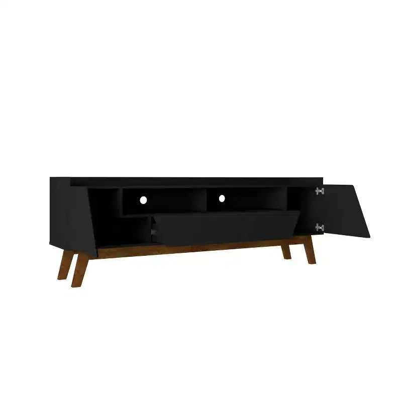 Mobile TV Mid-Century Modern a 4 ripiani per TV fino a 70", gestione cavi