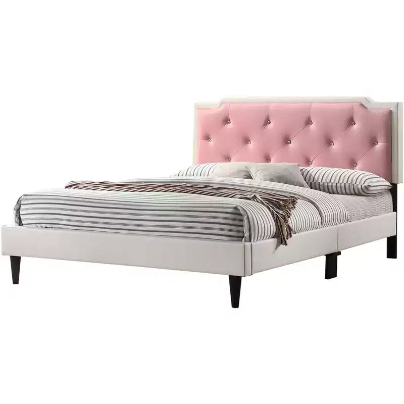   and Tufted Full Panel Bed
