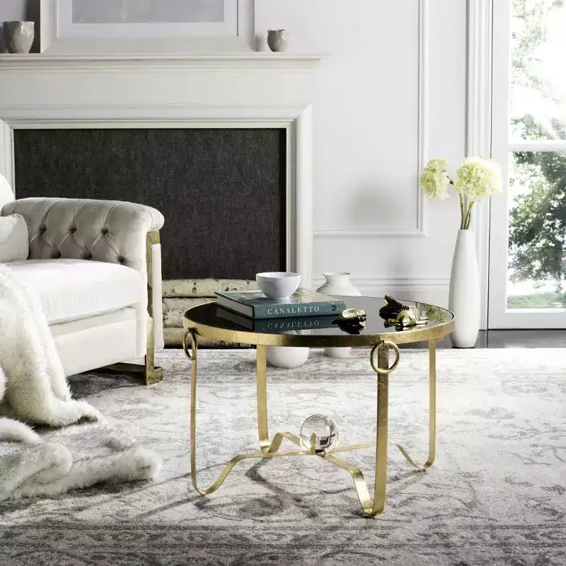 Tavolino decorativo oro/nero