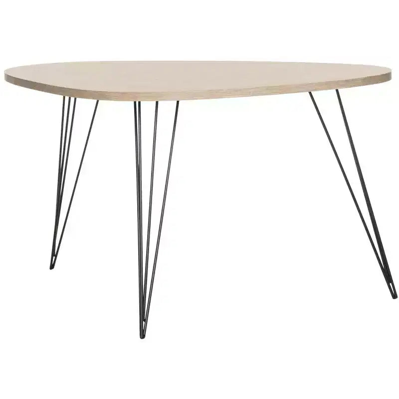 Tavolino moderno in MDF con base a 3 gambe in metallo