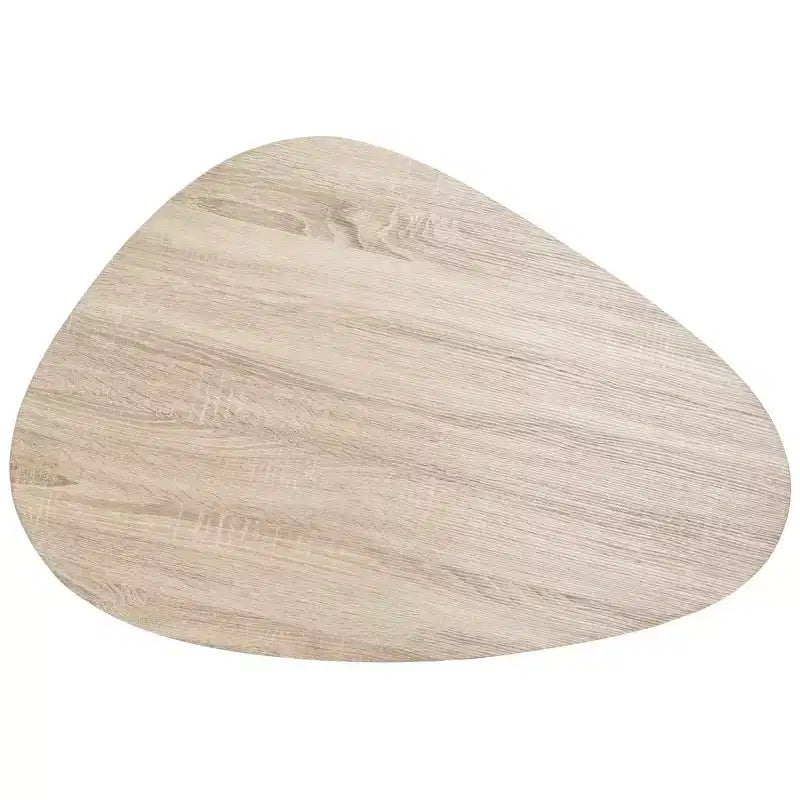 Tavolino moderno in MDF con base a 3 gambe in metallo