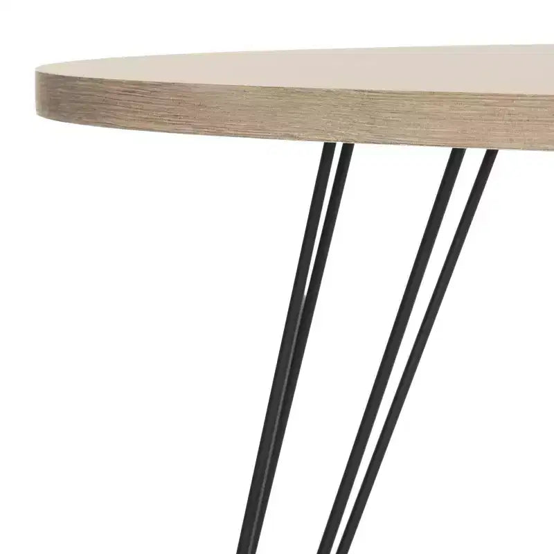 Tavolino moderno in MDF con base a 3 gambe in metallo