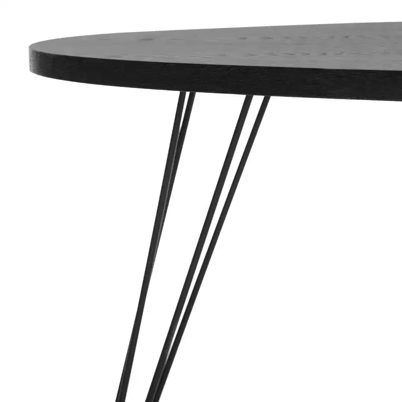 Tavolino moderno in MDF con base a 3 gambe in metallo