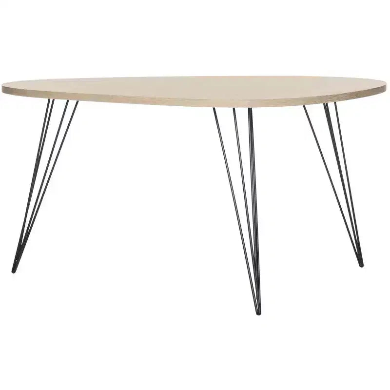Tavolino moderno in MDF con base a 3 gambe in metallo