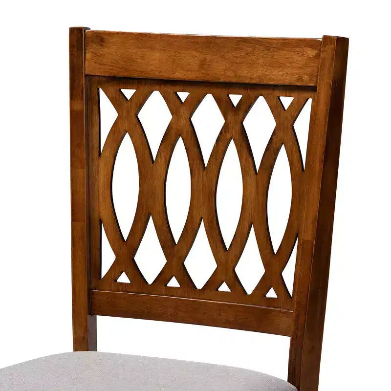 Tavolo da pranzo moderno in tessuto e legno con sedie