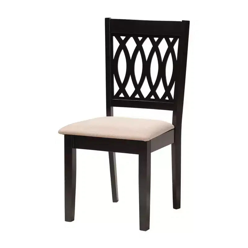 Tavolo da pranzo moderno in tessuto e legno con sedie